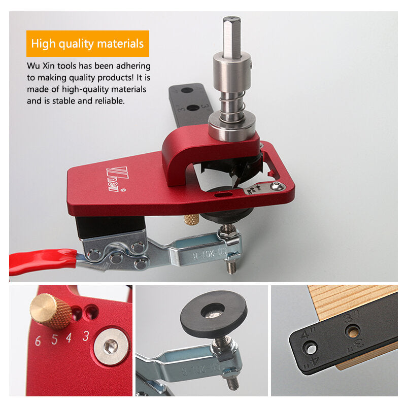 35mm Hinge Hole Opener - Durable Aluminum & Stainless Steel, Integrated Positioning, Easy to Use for Woodworking Projects