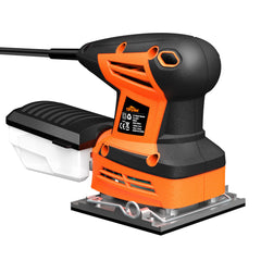 260W Electric Palm Sander Hand Sander with 20Pcs Sandpapers Hand Held Sander Dust Collection Box