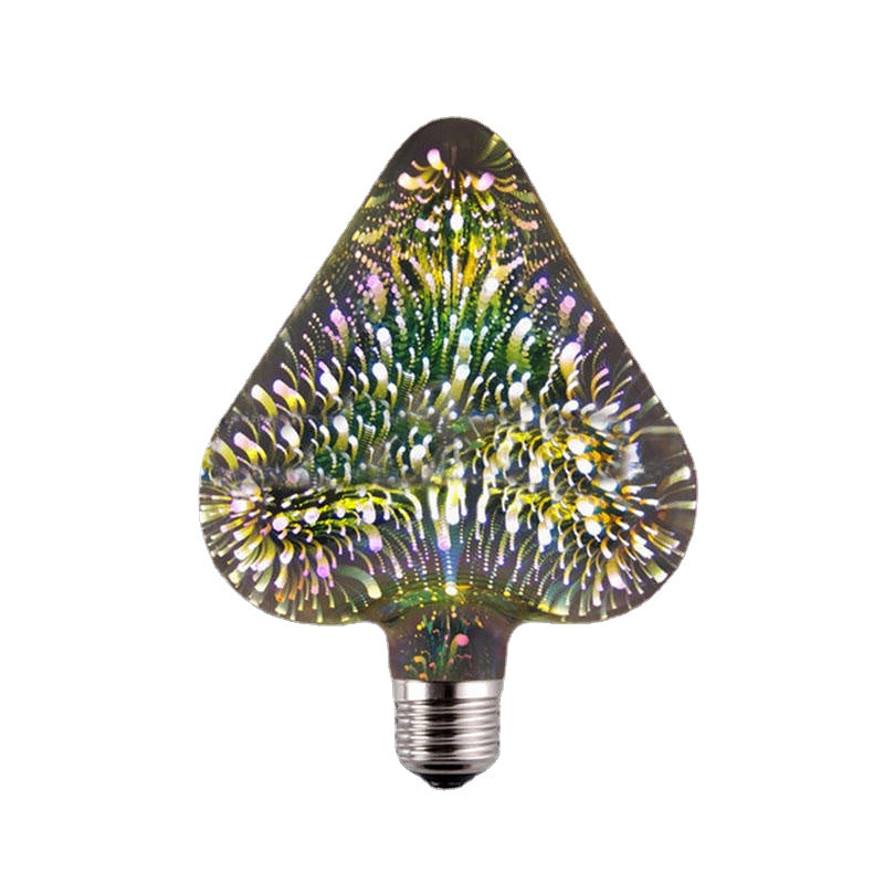 E27 3D Pure White Creative LED Fireworks Decorative Light Bulb Screw Chandelier AC85-265V