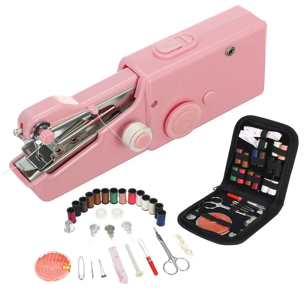 Without Battery Hand-held Electric Sewing Set Pink/Black/White Hand-held Sewing Machine