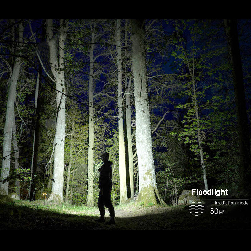 Long Shoot Strong LED Spotlight With Sidelight Multifunctional Outdoor Handheld Searchlight Powerful Flashlight
