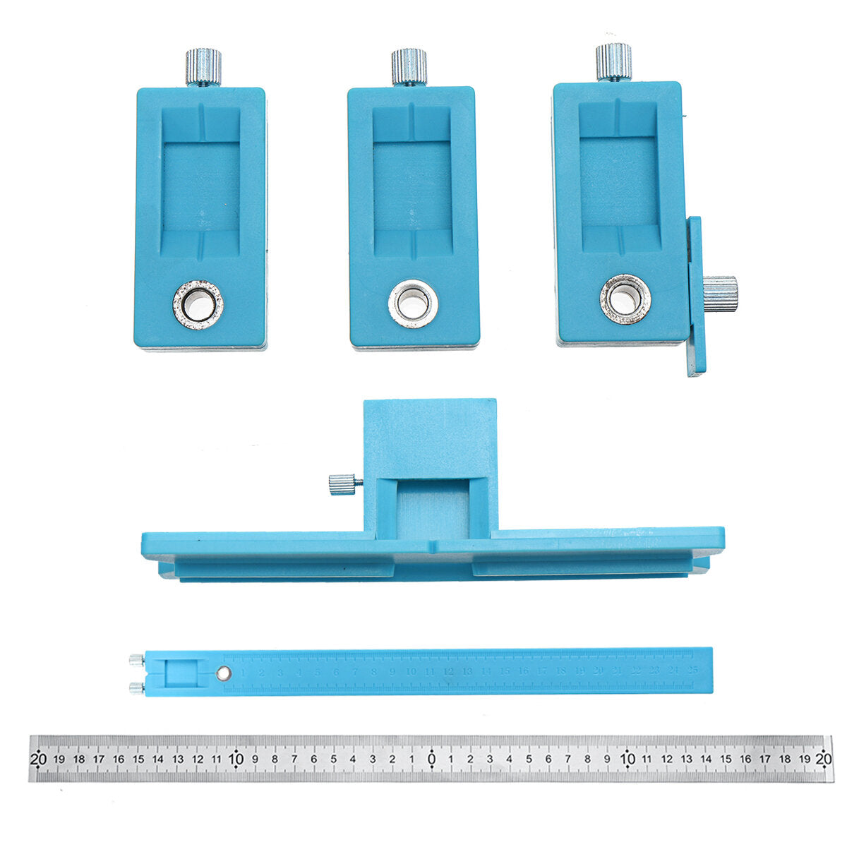 Hole Punch Locator Jig Tool Drill Guide Drawer Cabinet Hardware Dowel Woodworking Ruler