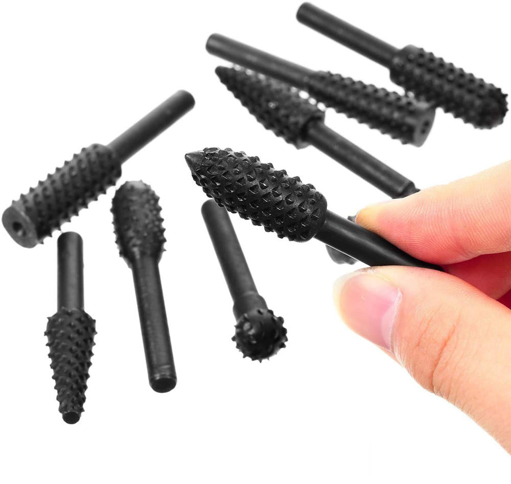 20Pcs Woodworking Polishing Head Set 1/8 Inch Shank Router Bit and 1/4 Inch Router Burrs