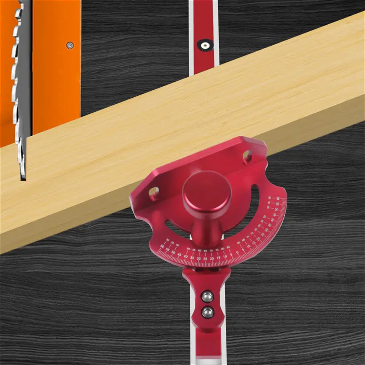 Precision Miter Gauge with 0-60° Angle Adjustment, CNC Gear Holes, Quick Positioning, Durable Metal & Aluminum, Ergonomic Handle