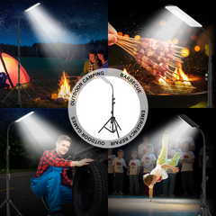 Upgraded Head 84*LED 1.8m Adjustable Tripod Stand Light Portable Outdoor LED Work Lamp Photography Fill Emergency Camping Lantern