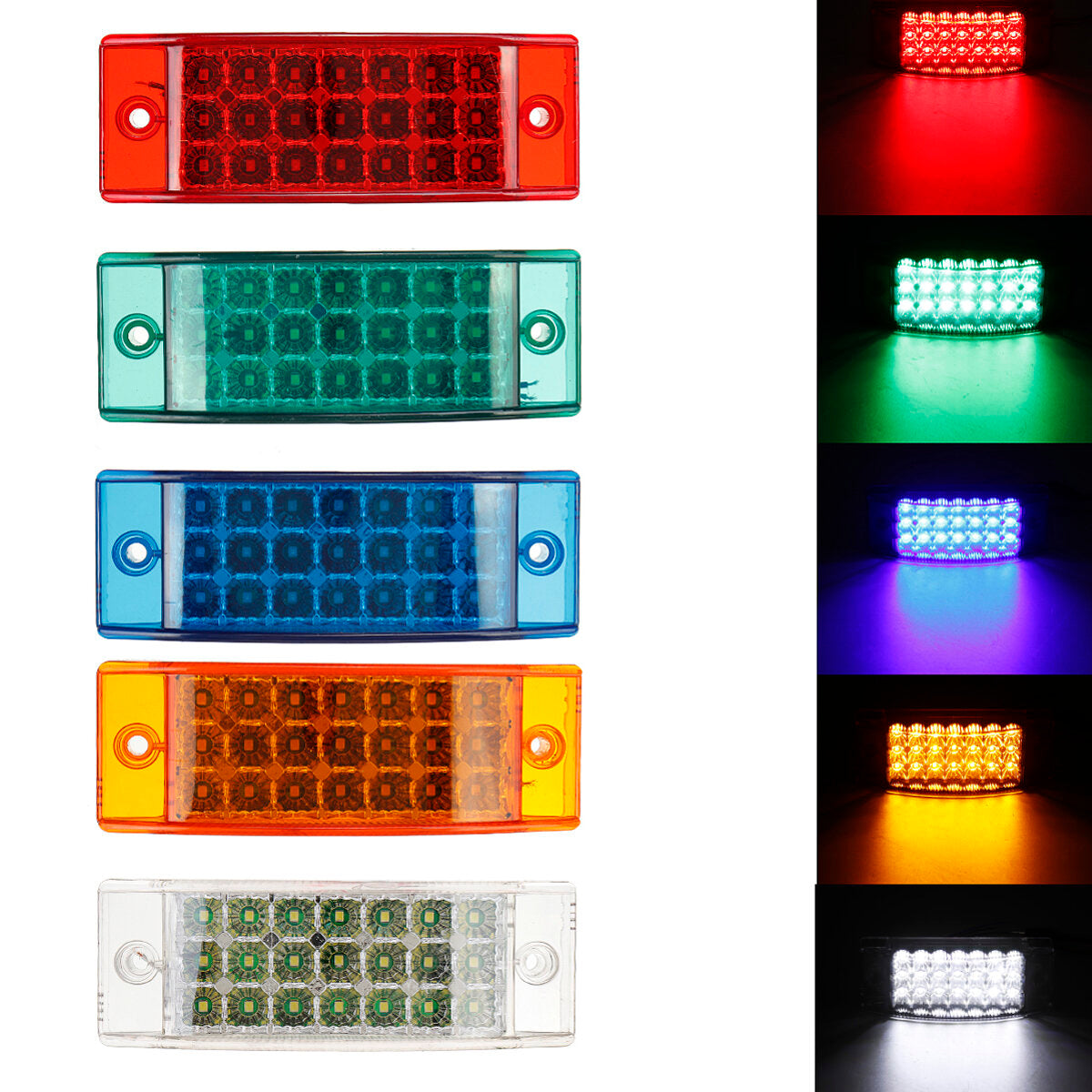 2PCS 21 LED Side Marker Lights Lamp for 12V 24V Truck Trailer Caravan Lorry Van