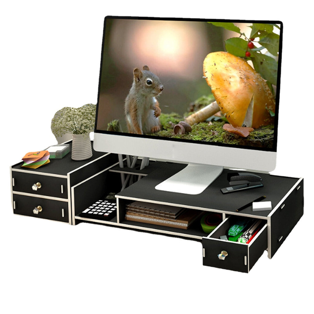 Multi-function Desktop Monitor Stand Wood Shelf Plinth Computer Screen Riser Laptop Strong Laptop Stand Holder Wooden Lapdesks