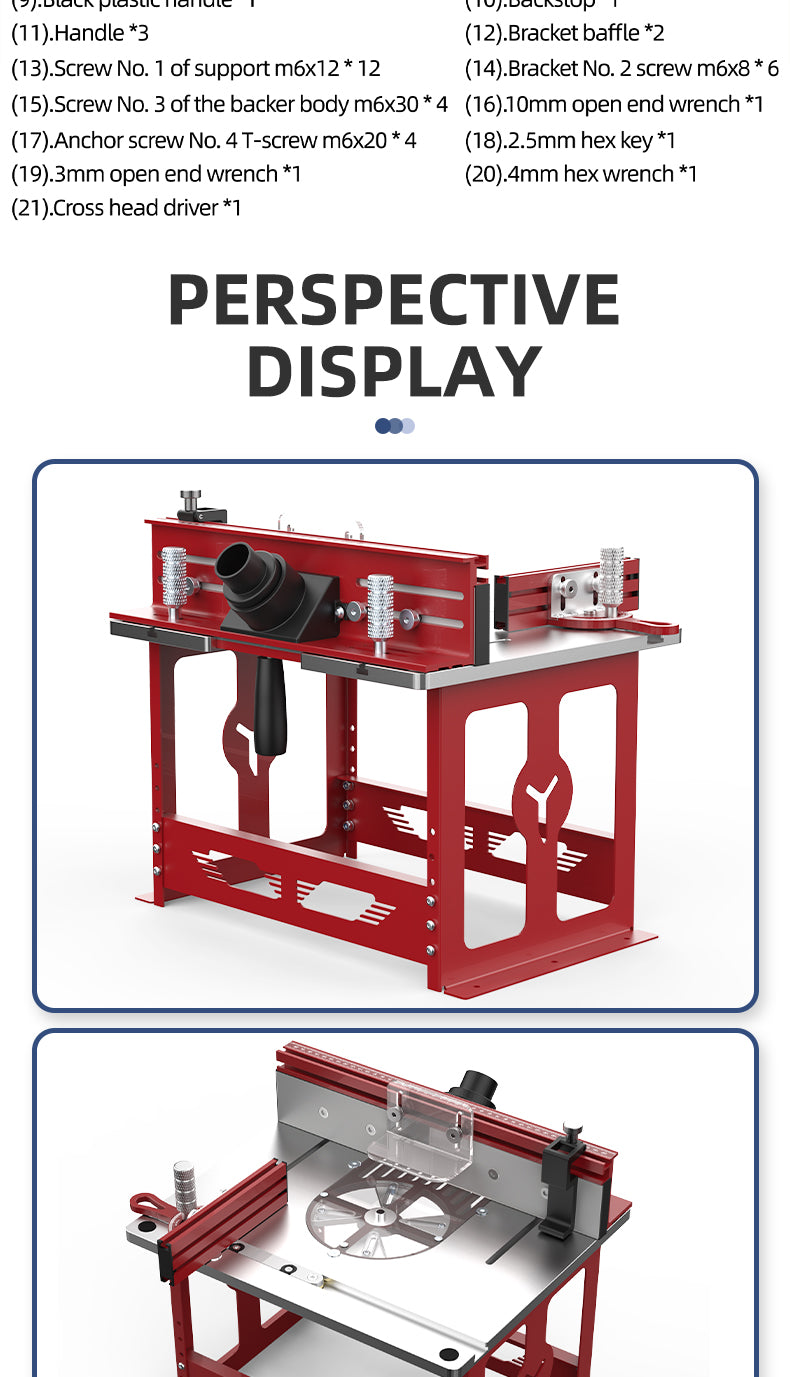 Bench Top Router Table Workbench with Miter Gauge / Profile Fence System / Dust Collection Port for Most Routers