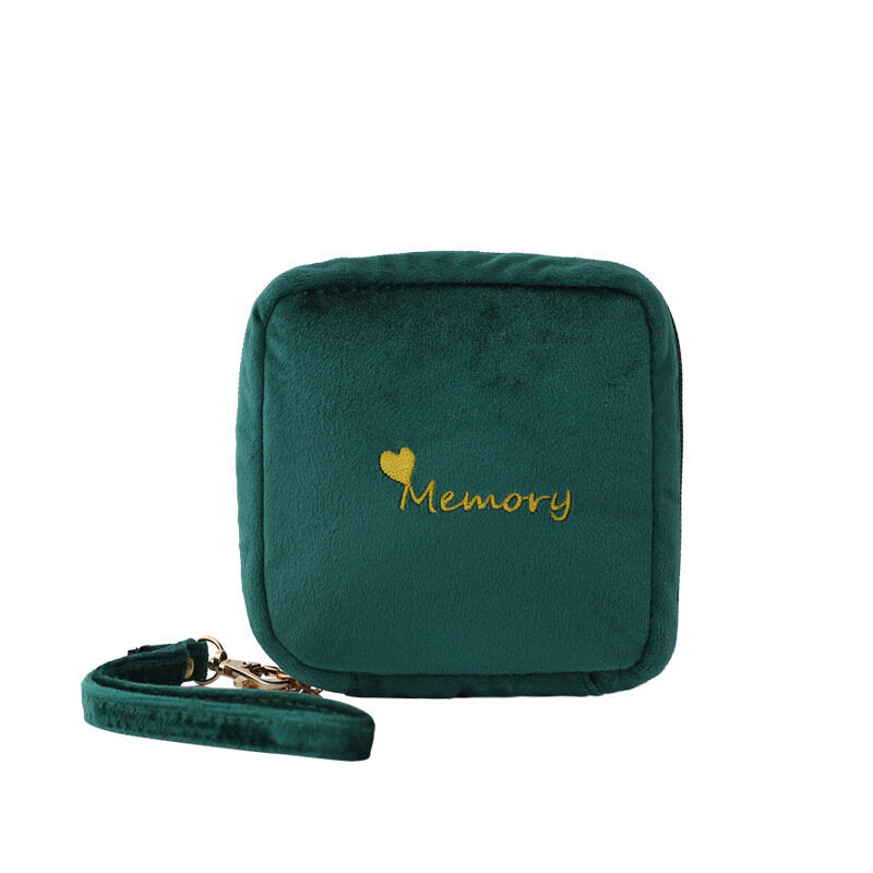 Fashion Portable Velvet Cosmetic Bag Multifunction Makeup Bags Waterproof Mini Women Sanitary Bag
