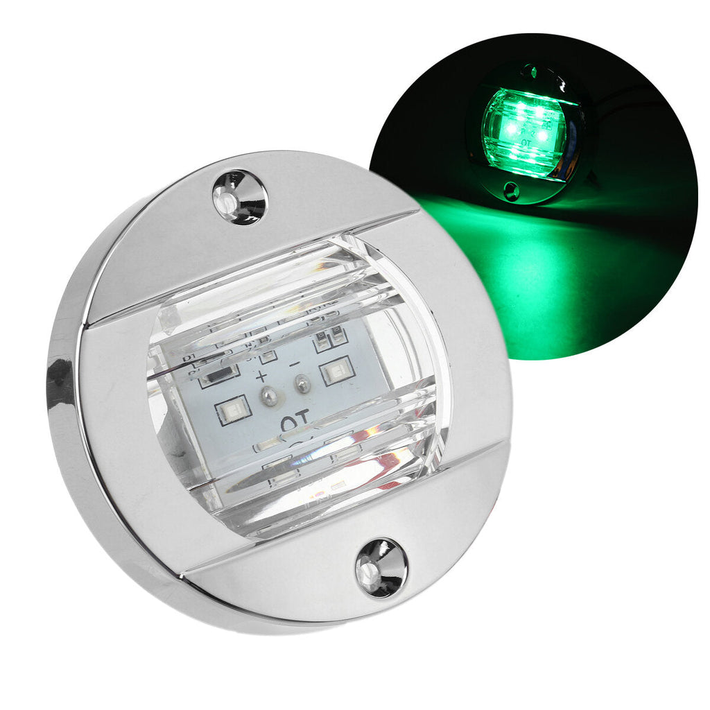 12V 6LED Marine Boat Yacht Stern Navigation Round Light Chrome Transom Mount