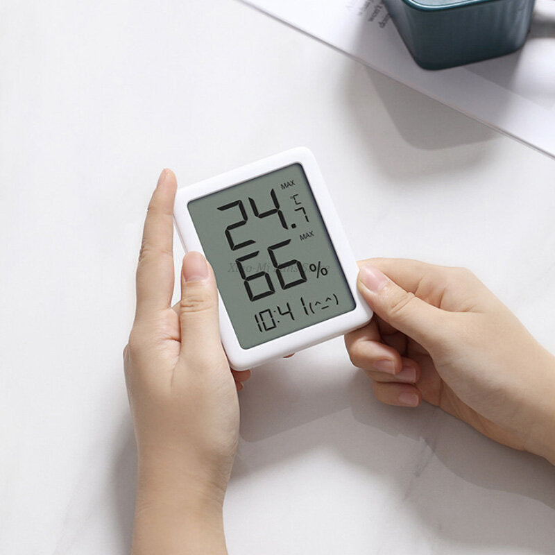 2PCS Miaomiaoce E-ink Screen LCD Large Digital Display Thermometer Hygrometer Clock Temperature Humidity Sensor