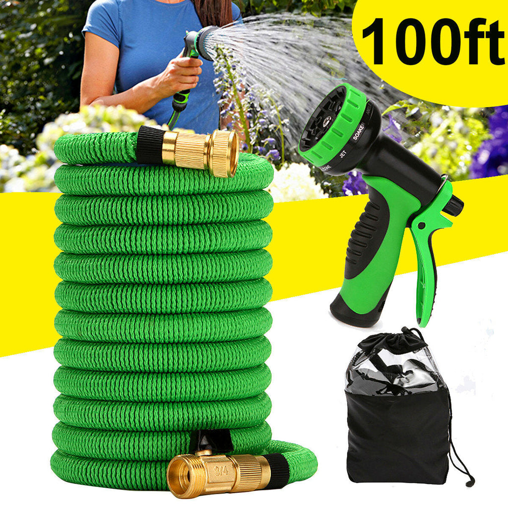 25-100ft Expandable Flexible Garden Water Hose Water Pipe Watering Sprayer