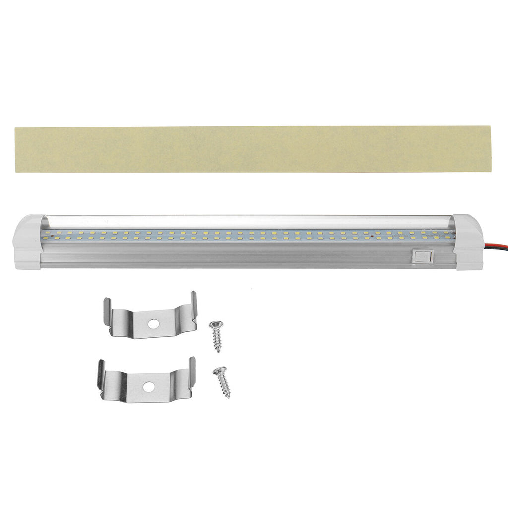12V-85V 72LED 33cm Car Interior Light Strip Bar Van Bus Caravan Truck ON/OFF Switch