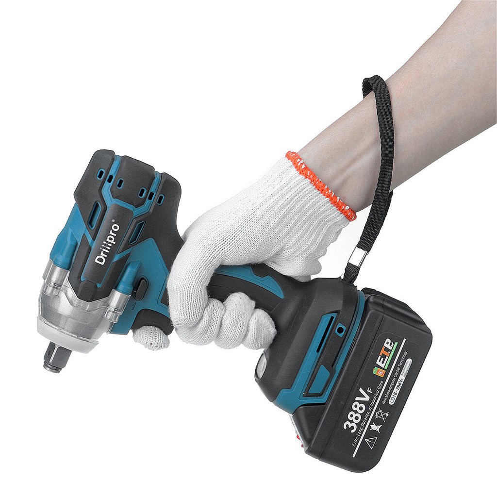 388VF 520N.m Brushless Cordless Electric Impact Wrench Rechargeable 1/2" Wrench Power Tool