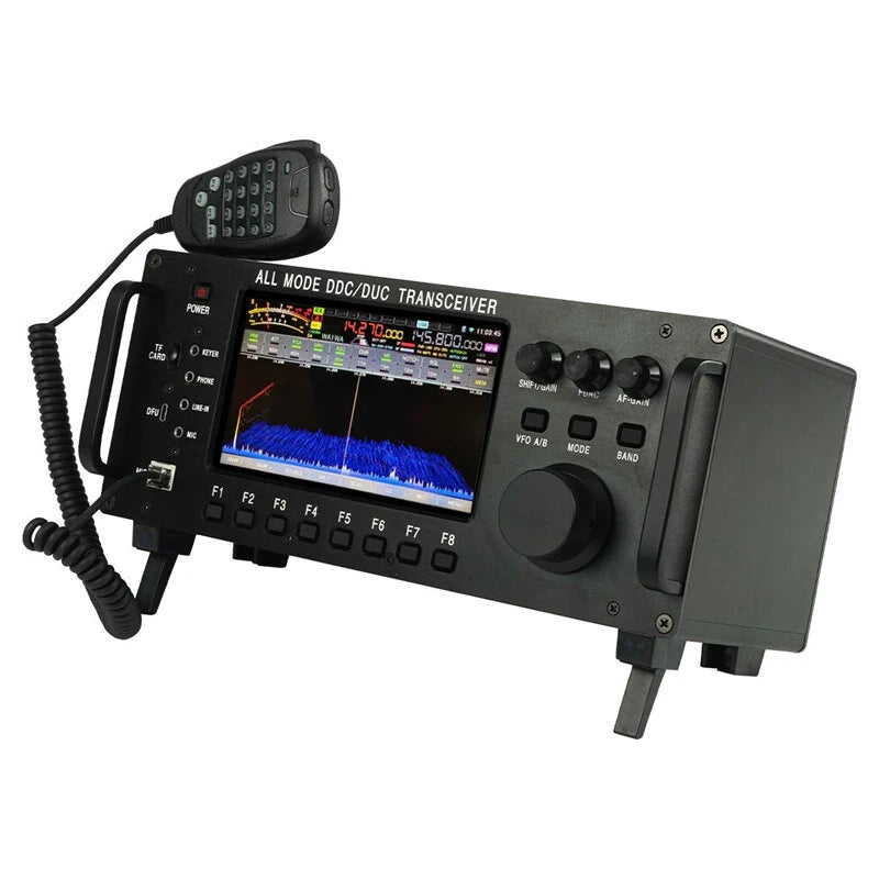 Shortwave Transceiver 100W Full Frequency Spectrum Display Built-in Antenna Tuner Wide Frequency Range 0-750MHz Multi-Mode Operation