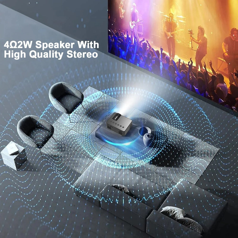 Mini Wifi Smart Portable Outdoor Projector Full HD1080P Office Home Theater Movie Wireless Same Screen Projector