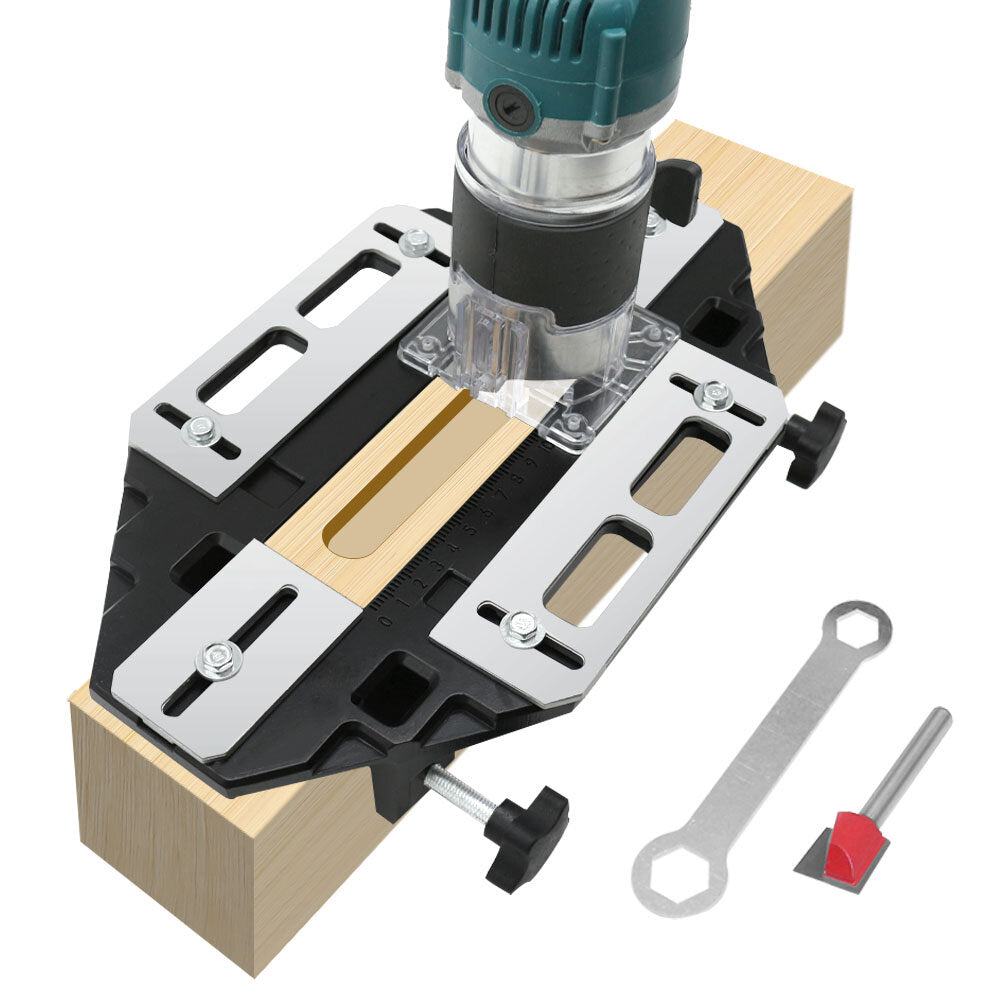 Multifunctional Wooden Door Slot Locator Kit - Aluminum Alloy, Quick Adjustment, Hinge & Lock Slotting Tool, 2.4" Clamping