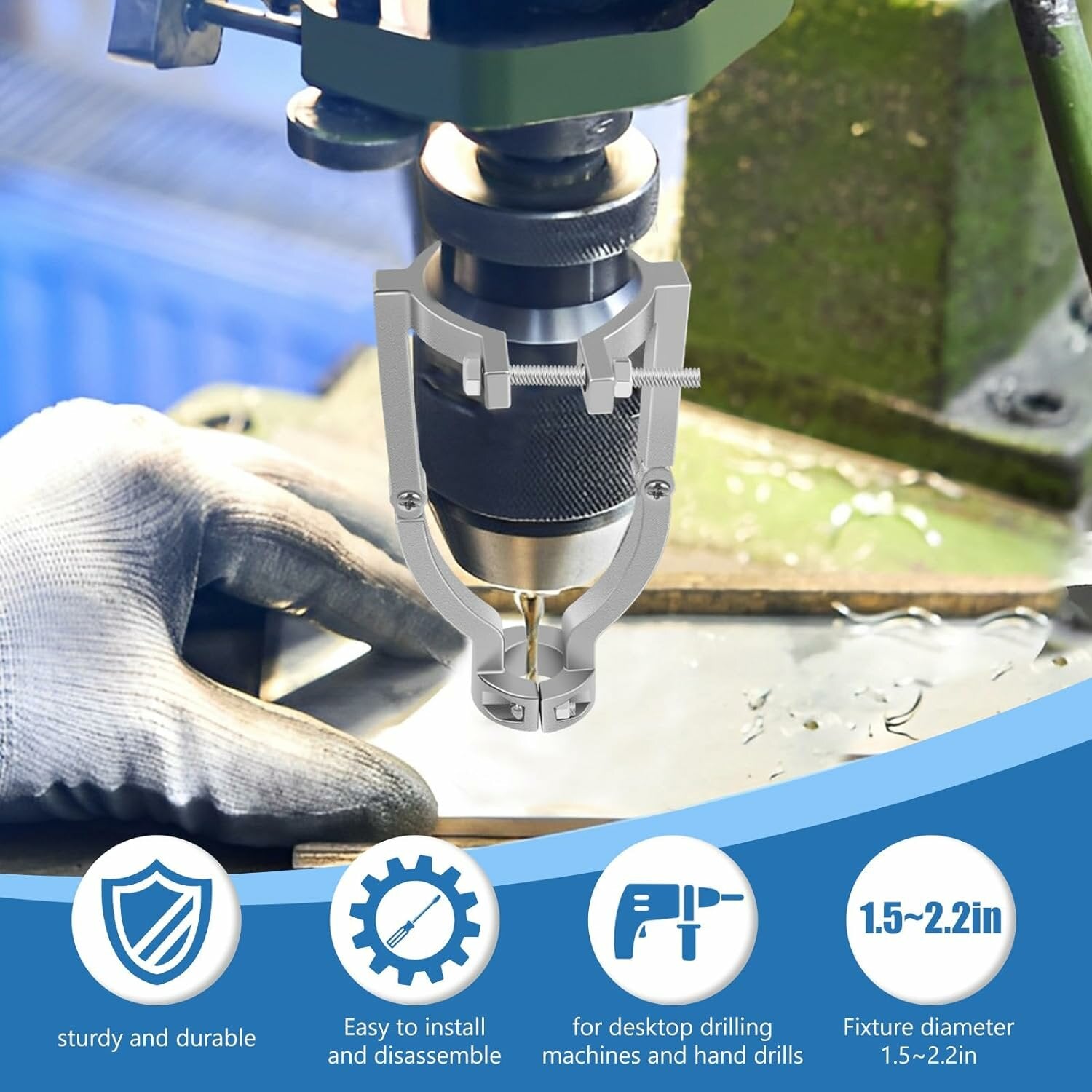 Carbide Square Hole Drill Bit Set - 1 Adapter & 4 Bits (1/4" to 1/2") for Woodworking, DIY, and Furniture Projects