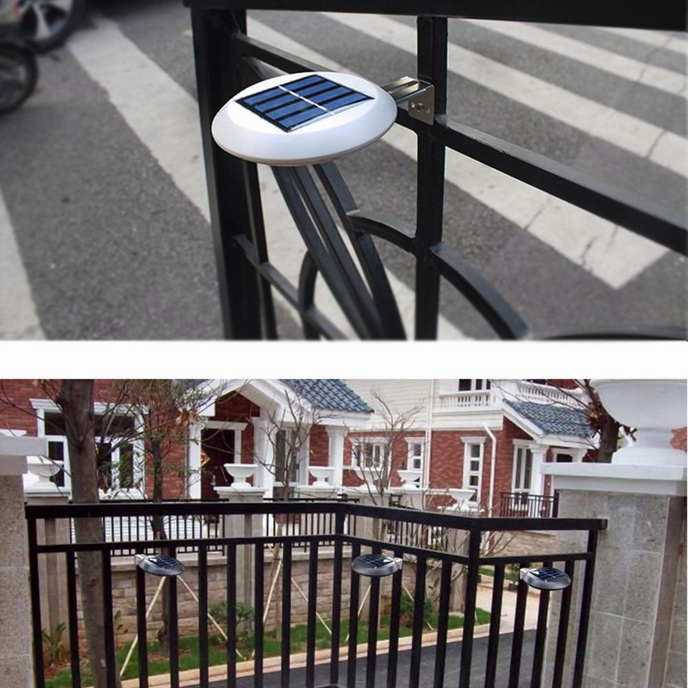 2pcs 9 LED Solar Powered Wall Light Waterproof Outdoor Garden Fence Landscape Lamp