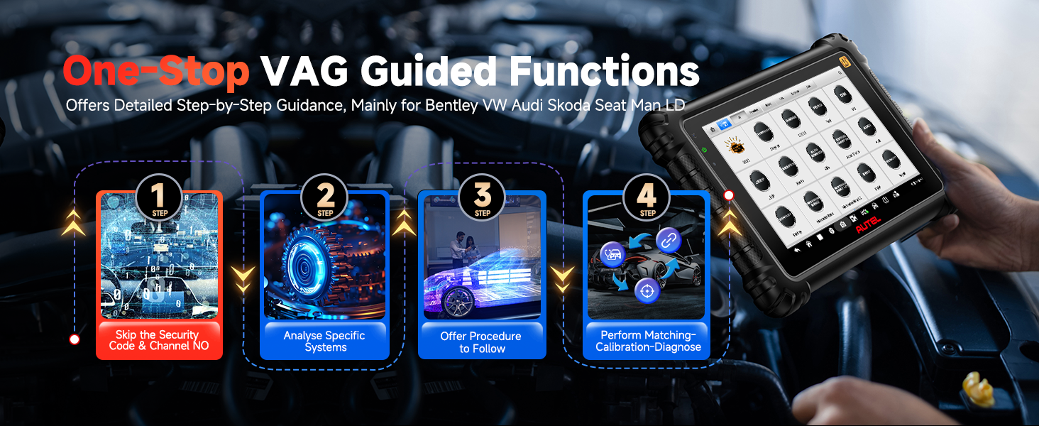 Diagnostic Tool 10 Android 8-Inch Screen 16MP Camera CAN FD DoIP TPMS Solution 3000+ Active Tests 36+ Reset Functions