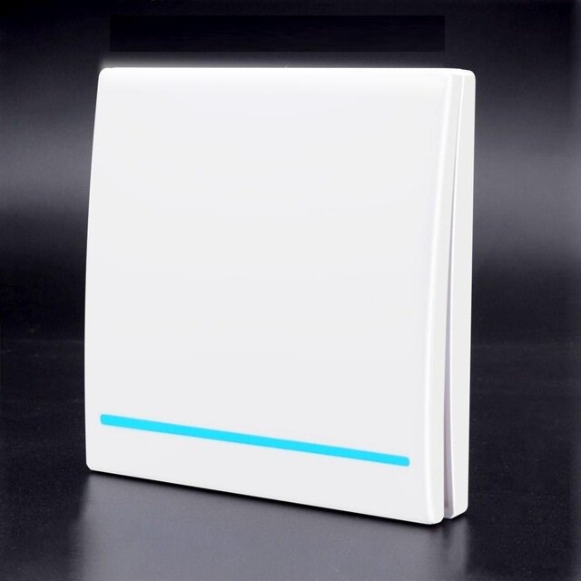 White 433Mhz Smart Push 1Gang Wireless Switch Light + 1 RF Remote Control