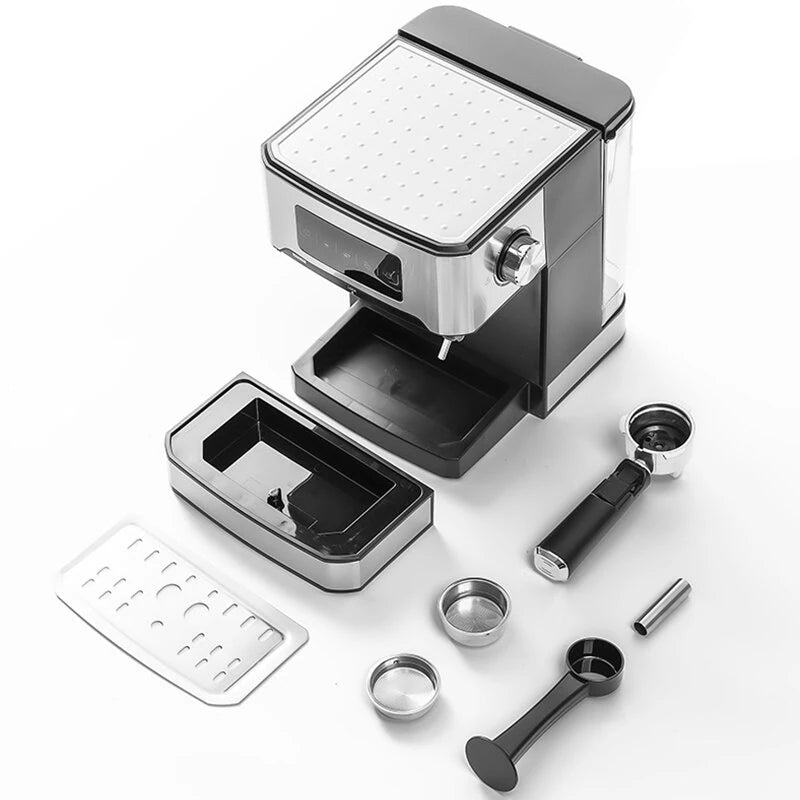 850W 20Bar Semi Automatic Espresso Coffee Machine With 1.5L Removable Tank 360° Steam Wand for Latte Home Cafe