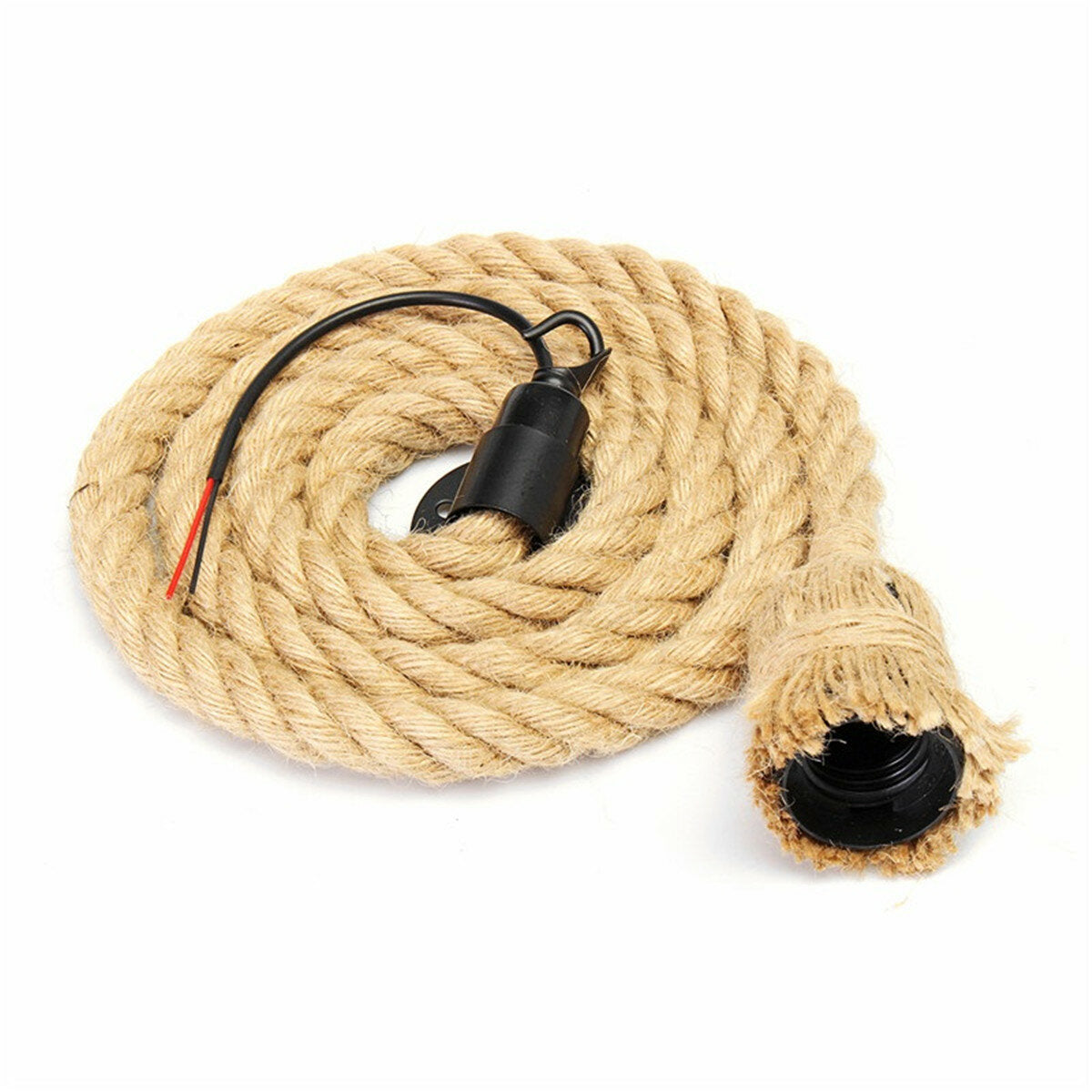 1.5M Industrial Hemp Rope Chandelier Ceiling Pendant Light E27 Lamp holder Light Fixture AC110-220V