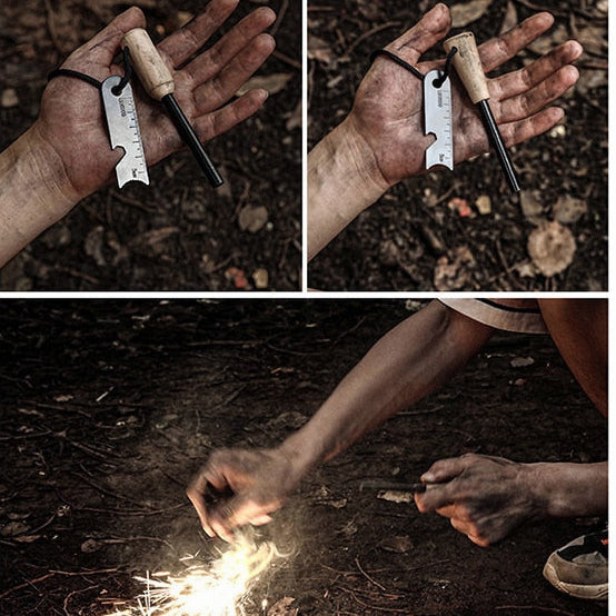 High quality Outdoor Camping Equipment Portable Ignition Tool Magnesium Strip Lighter Stick Product Suit Cigarette Lighter