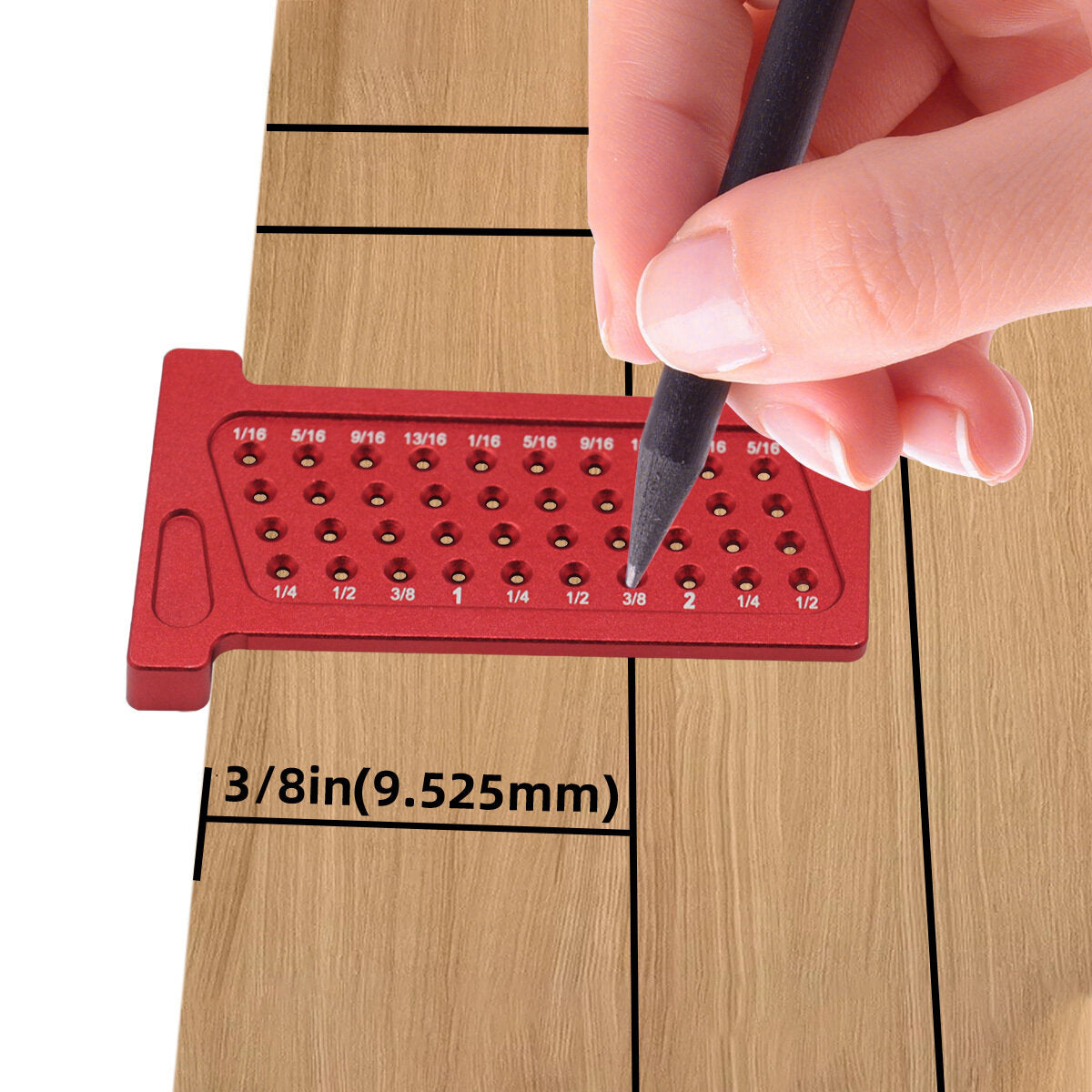 Precision Woodworking Scribe T-Ruler - Dual Metric & Inch Measurements, Durable Aluminum, Compact Design for DIY Projects