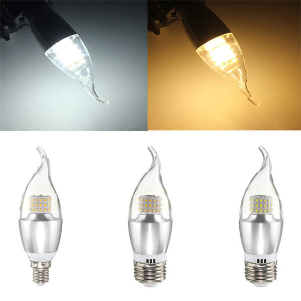 7W LED White Warm White Glass Candle Lamp Bulb Non-Dimmable AC 85-265V