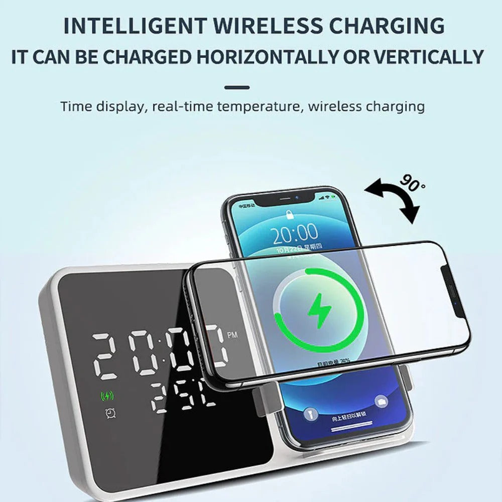 15W Wireless Charger, Fast Charge, Multiple Input Options, Compact & Lightweight, Stylish White Design