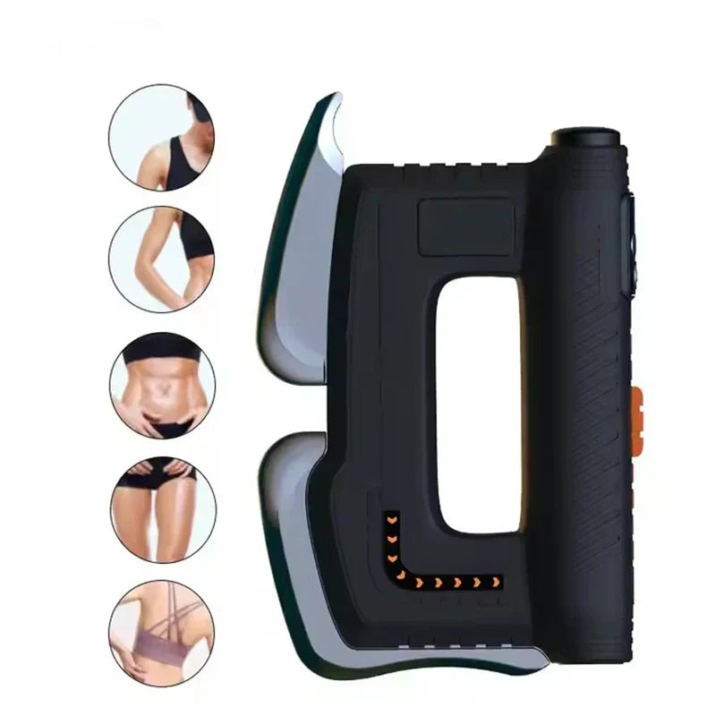 Multi-Function Scraping Massager Gun with EMS, Red Light Therapy & Heating for Full Body Muscle Relief