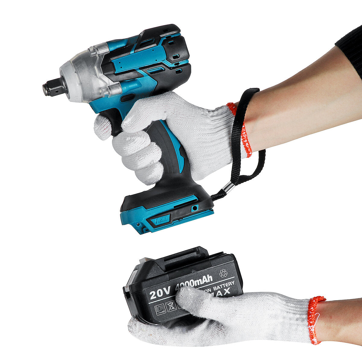 20V 4000mAh Brushless Electric Impact Wrench Cordless 1/2" Socket Tool For Makita Battery