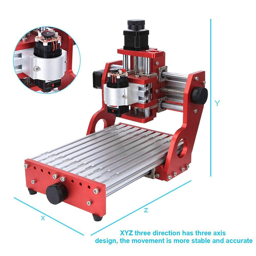 Red 1419 3 Axis Mini DIY CNC Router Engraving Machine Standard Spindle Motor Wood Carving Milling Woodworking Engraver