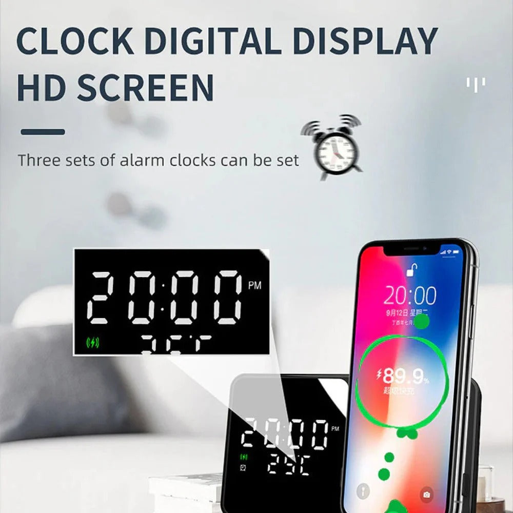 15W Wireless Charger, Fast Charge, Multiple Input Options, Compact & Lightweight, Stylish White Design