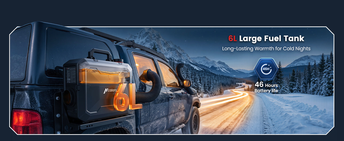 8KW 6L All-in-One Diesel Air Heater, App Control, Wireless Temperature Sensor & Auto Start/Stop for Car, Truck, RV & Camper