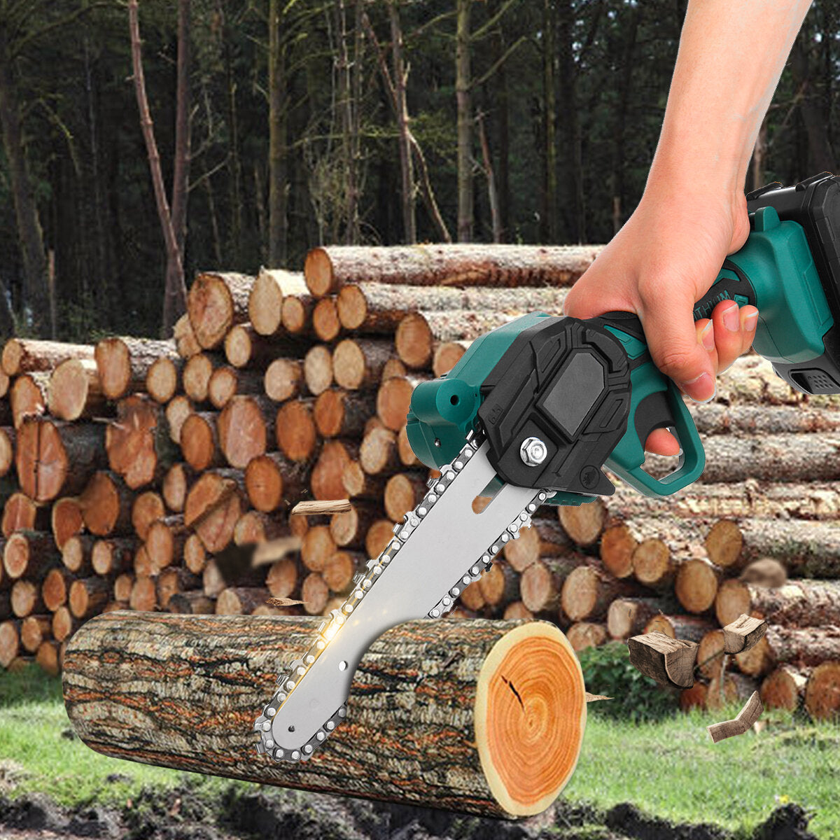 6 inch 600W Portable Electric Chain Saw Rechargeable Saws Wood Cutter Woodworking Tool