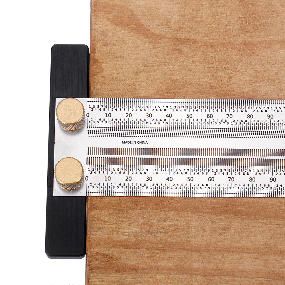 Stainless Steel Precision Marking T Ruler for Woodworking - 200/300/400mm Hole Positioning Measuring Tool