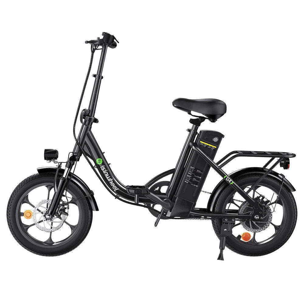 Electric Bike 36V 10.4AH 250W(Peak 500W) Motor Recommended Top Speed 25KM/H 16inch Tire 55-88KM Max Mileage 120KG Max Load