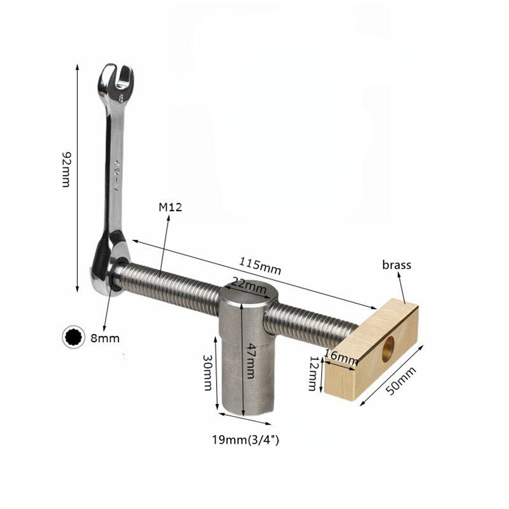 Sturdy Stainless Steel Woodworking Desktop Press, Adjustable 19mm/20mm, Lightweight, Durable, Easy to Use, 340g