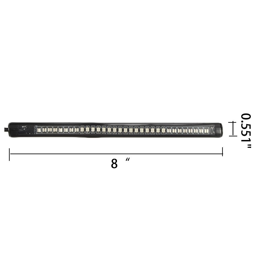 12V Motorcycle Safety 48LED/36LED Strip Light Running Rear Brake Turn Signal Flexible