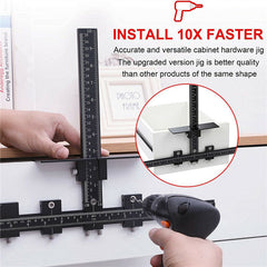 High Precision Aluminum Alloy Hardware Tool - Fast, Accurate Drilling for Handles & Knobs, 10x Faster Installation, Black