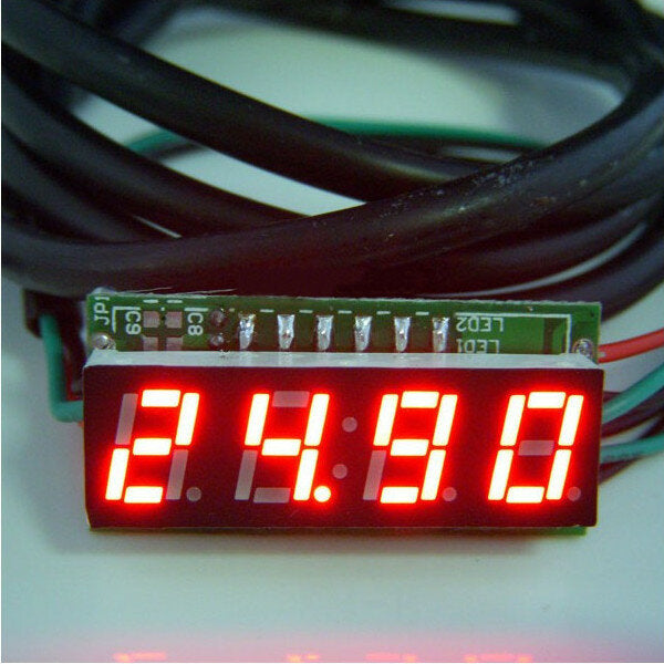 0.28 Inch 3-in-1 Time + Temperature + Voltage Display DC7-30V Voltmeter Electronic Watch Clock Digital Tube