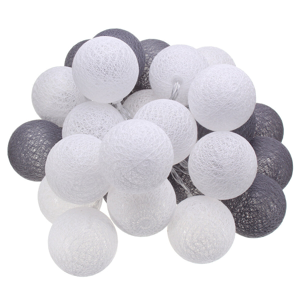 Battery Powered 30LEDs Pastel Cotton Ball String Lights for Holiday Decoration