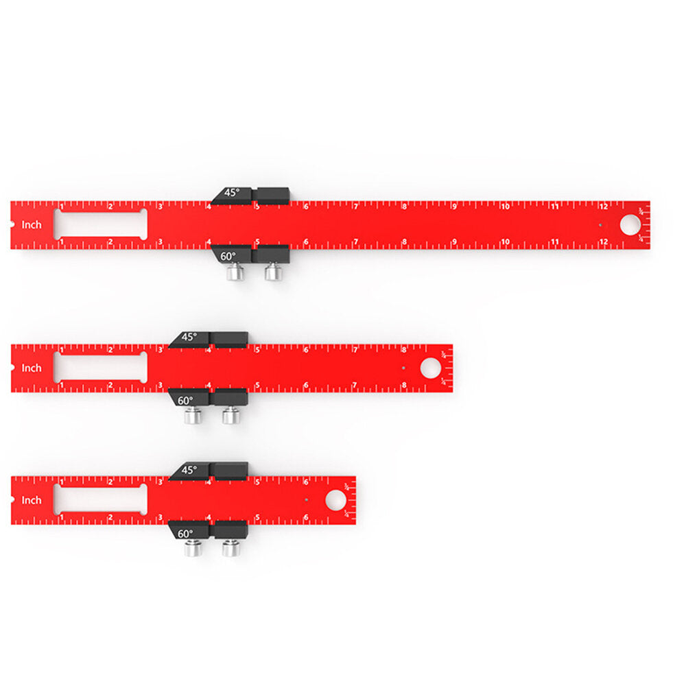 High-Quality 7075 Aluminum Woodworking Rulers - 6", 8", 12" & Metric Sizes, CNC Machined for Precision & Versatility