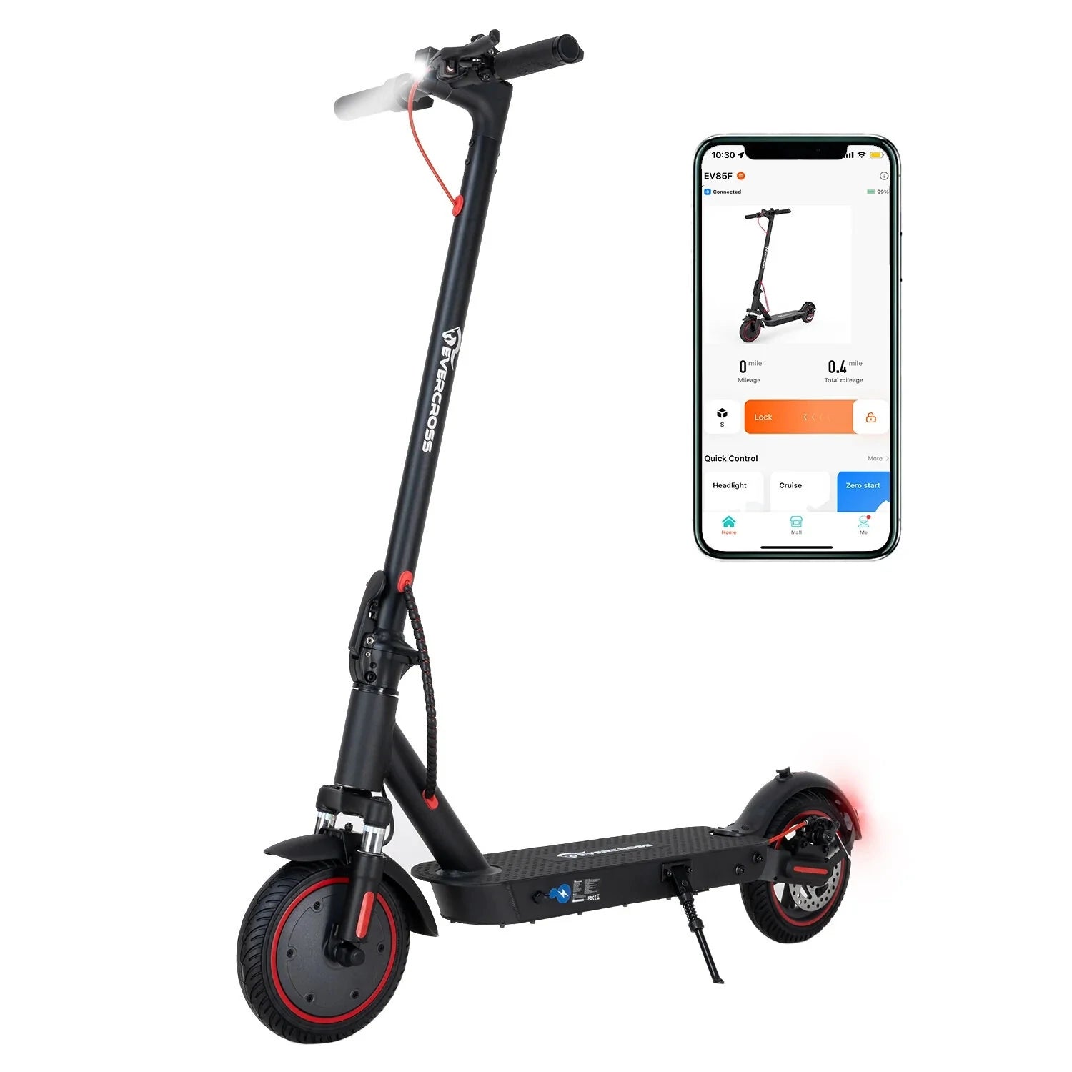 Electric Scooter 36V 7.8AH Battery 350W Motors 8.5inch Solid Tires 30KM Max Mileage 120KG Max Load Folding E-Scooter