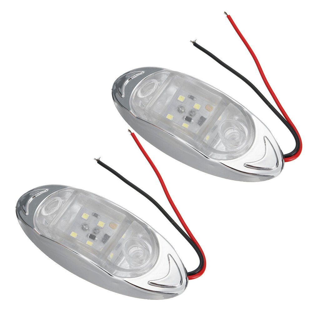 2PCS 24V 6LED Side Marker Lights Indicator Car Trailer Truck Lorry Van Lamp
