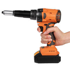 21V Electric Rivet Cordless Rivet Nut Drill Insert Nut Pull Riveting Tool 2.4-4.8mm With LED Light