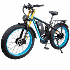 Electric Bike 48V 23Ah Battery Dual 1000W Motor 25KM/H Fat Tire 26x4.0 Inch 60KM Range 180KG Load Capacity Mountain Ebike