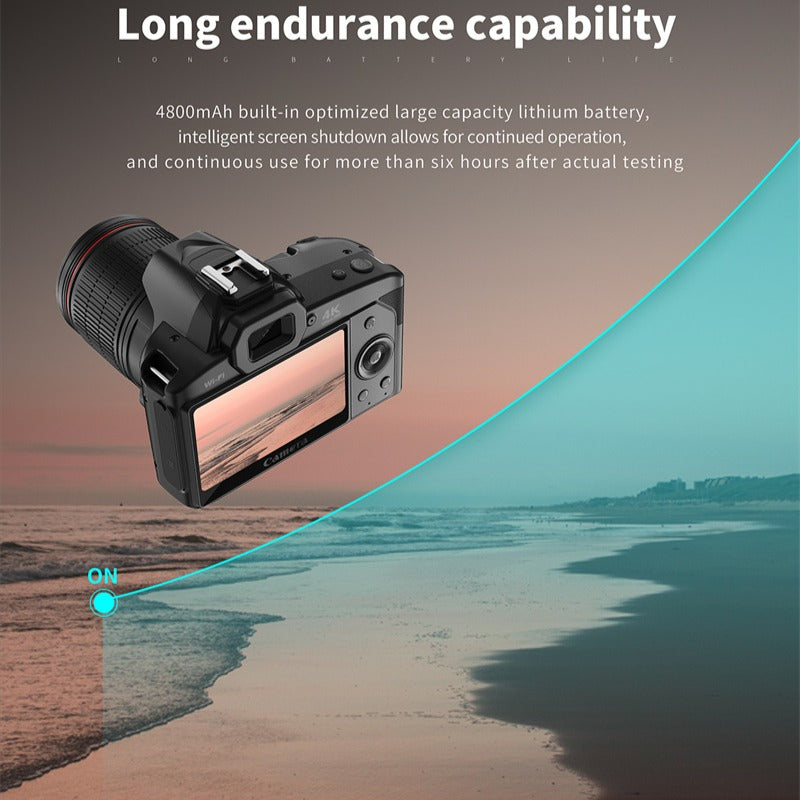 6400MP HD WiFi 4K Dual Lens Camcorder, 3" IPS Display, 16X Zoom, DSLR for YouTube Streaming & Vlogging